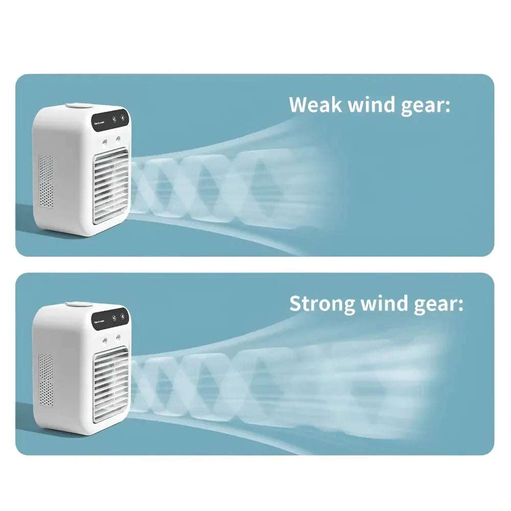 Compact Portable Cooling Fan with Air Conditioner & Humidifier Function