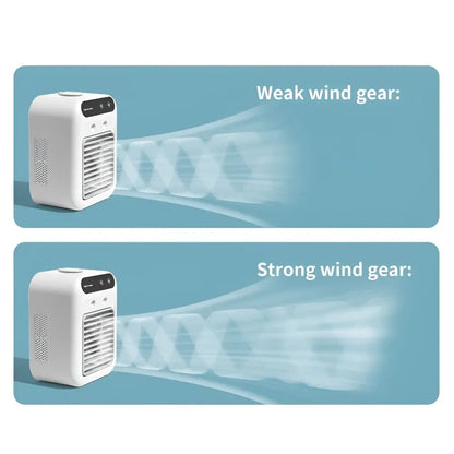Compact Portable Cooling Fan with Air Conditioner & Humidifier Function