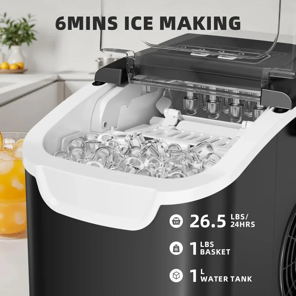 Compact Portable Countertop Ice Maker Machine - Fast Freezing