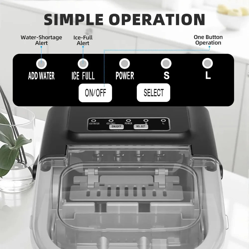 Compact Portable Countertop Ice Maker Machine - Fast Freezing