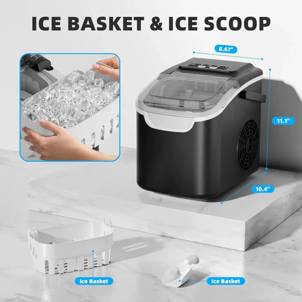 Compact Portable Countertop Ice Maker Machine - Fast Freezing