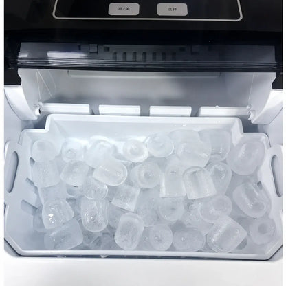 Compact Portable Countertop Ice Maker with Bullet-Shaped Cubes, Black