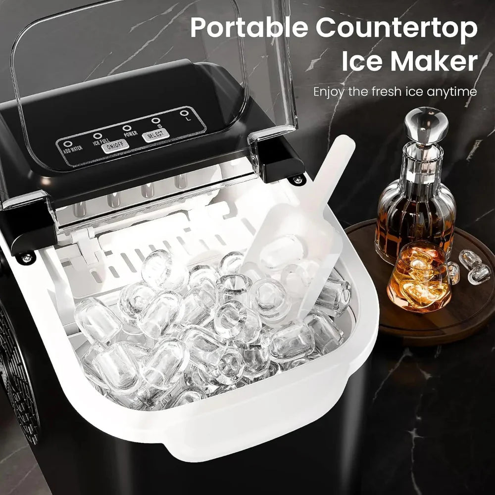 Compact Portable Nugget Ice Maker for Countertop Kitchen Use