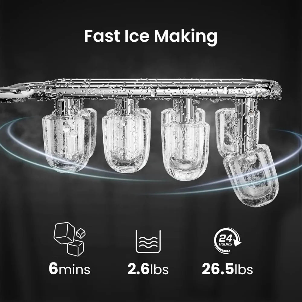 Compact Portable Nugget Ice Maker for Countertop Kitchen Use
