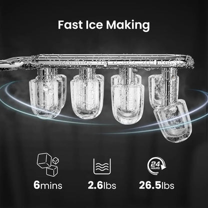 Compact Portable Nugget Ice Maker for Countertop Kitchen Use