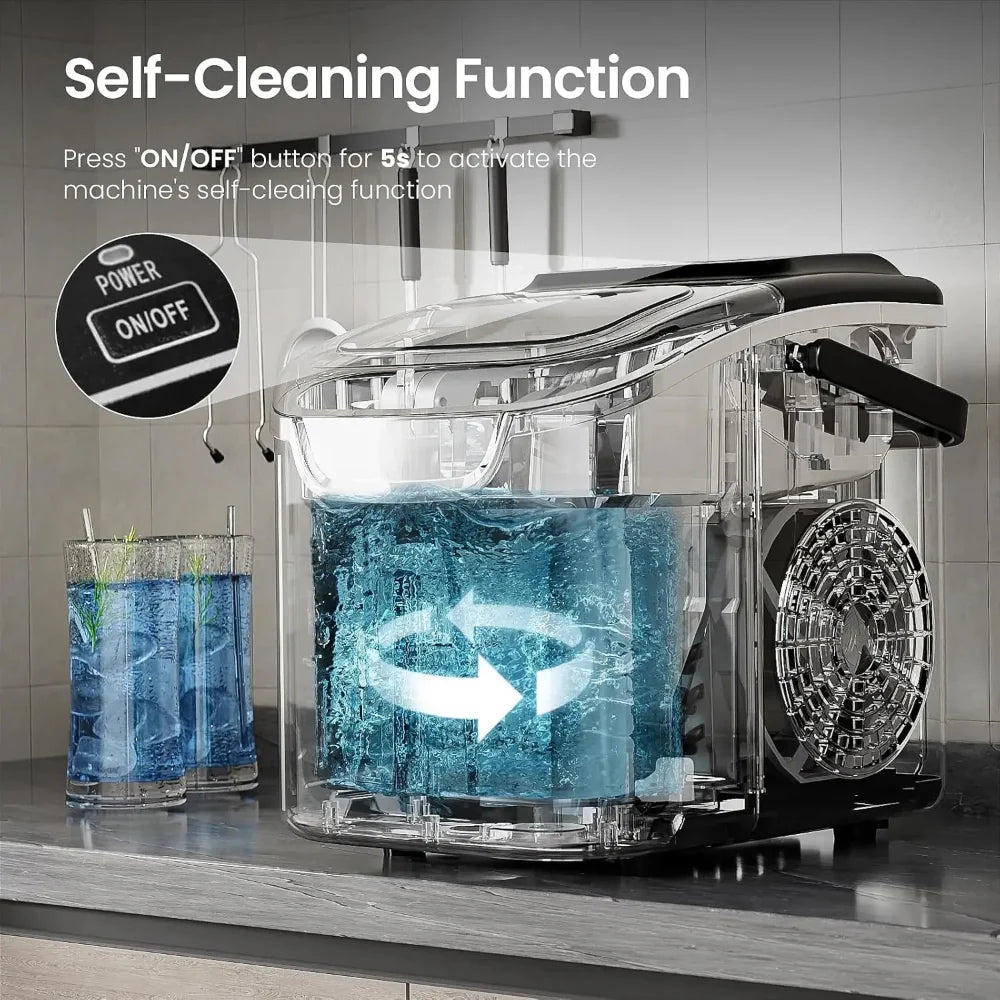 Compact Portable Nugget Ice Maker for Countertop Kitchen Use