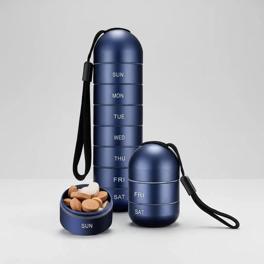Compact Travel-Friendly Portable Medicine Pill Case Organizer