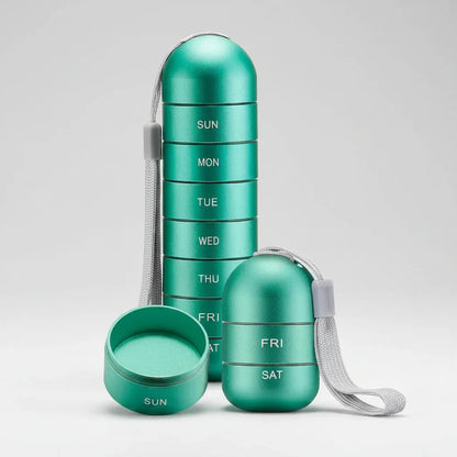 Compact Travel-Friendly Portable Medicine Pill Case Organizer