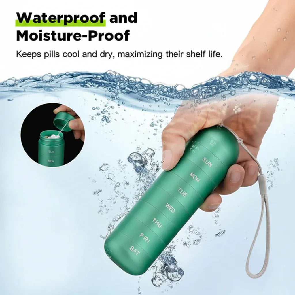 Compact Travel-Friendly Portable Medicine Pill Case Organizer