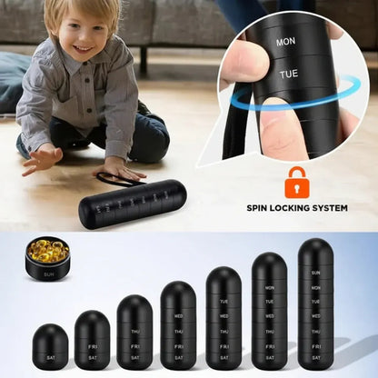 Compact Travel-Friendly Portable Medicine Pill Case Organizer