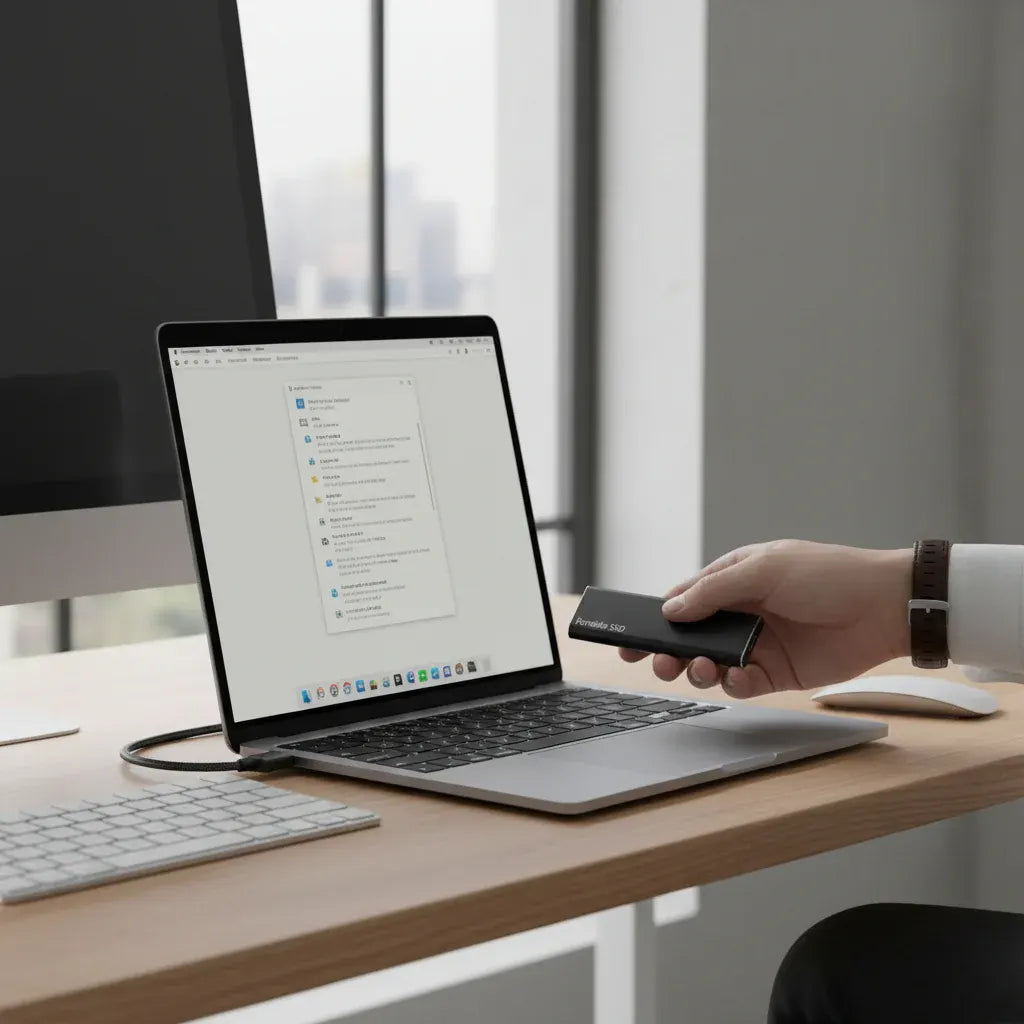 Compact USB-C Portable Solid State Drive Storage Device
