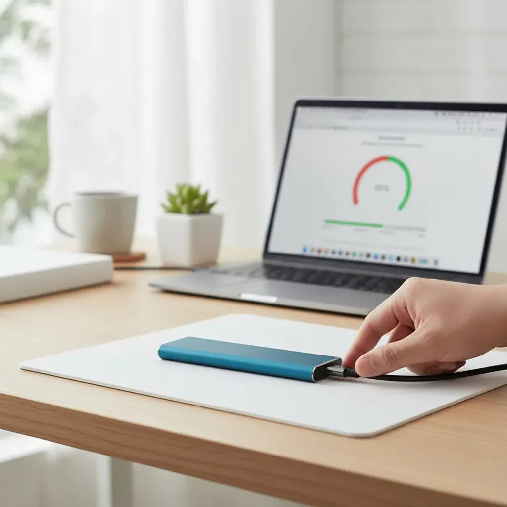 Compact USB-C Portable Solid State Drive Storage Device