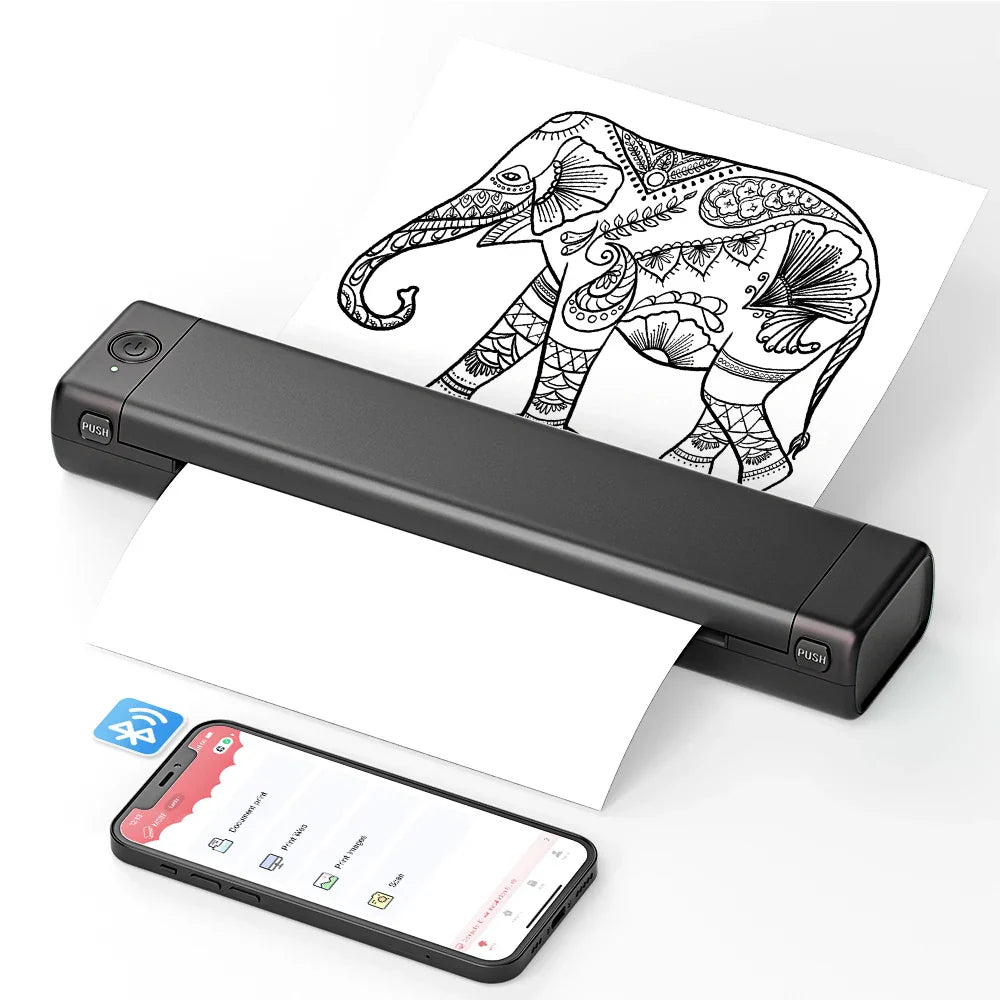 Compact Wireless Bluetooth Portable Printer for Thermal Paper