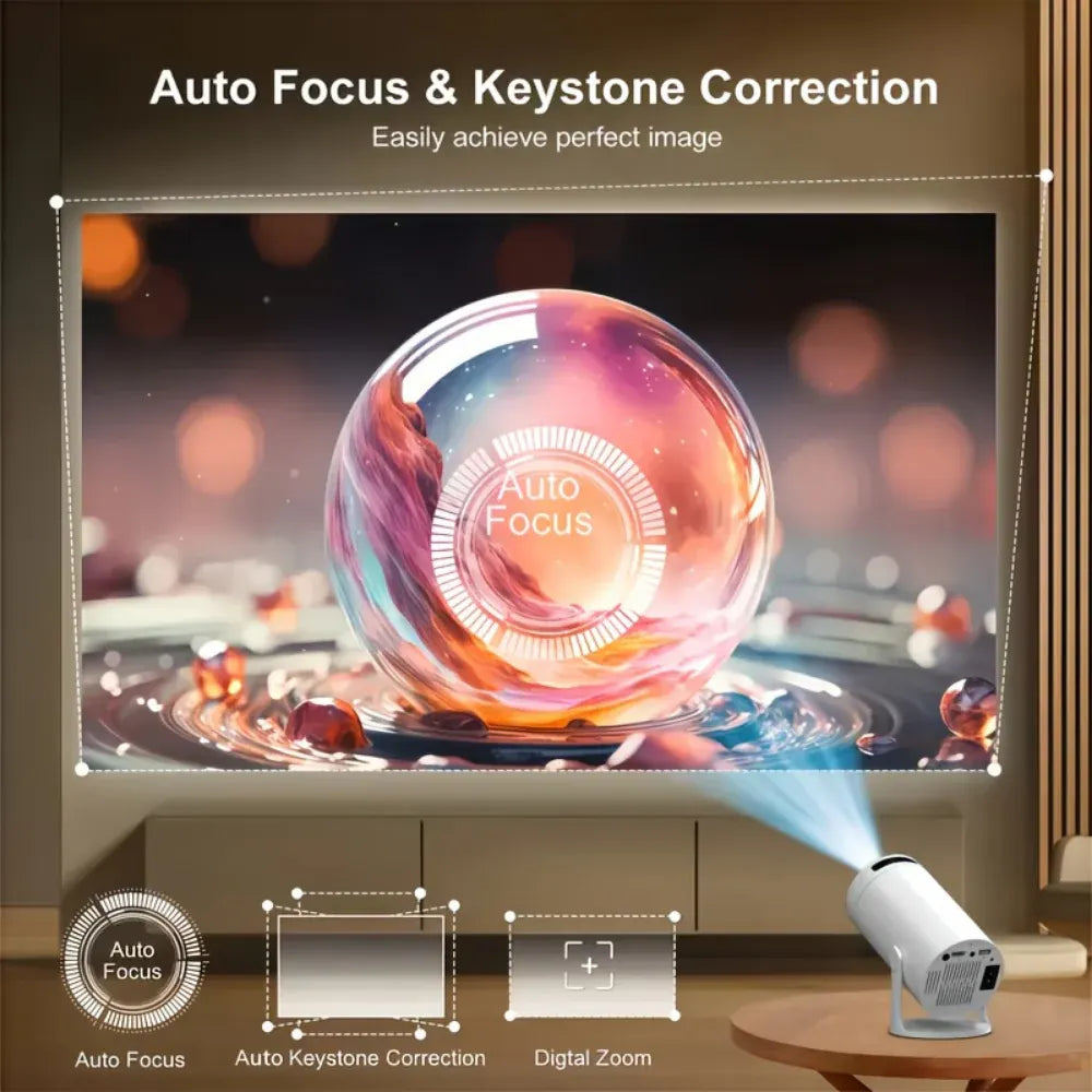 Compact Wireless Mini Projector 1080P Supported with 180° Rotating Streaming Display