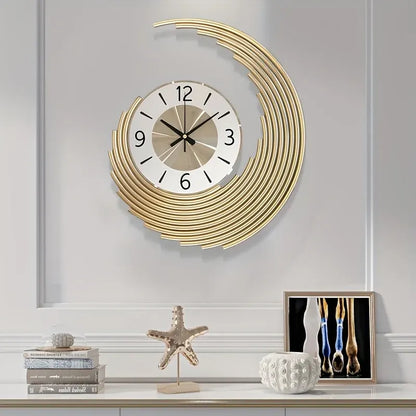 Contemporary 3D Metal Wall Clock with Silent Quartz Movement – Decorative Home Timepiece