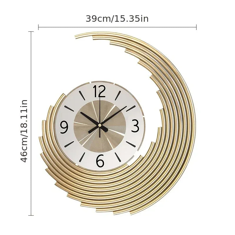 Contemporary 3D Metal Wall Clock with Silent Quartz Movement – Decorative Home Timepiece