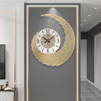 Contemporary 3D Metal Wall Clock with Silent Quartz Movement – Decorative Home Timepiece