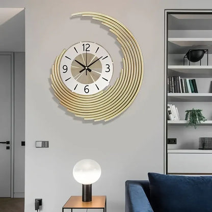 Contemporary 3D Metal Wall Clock with Silent Quartz Movement – Decorative Home Timepiece