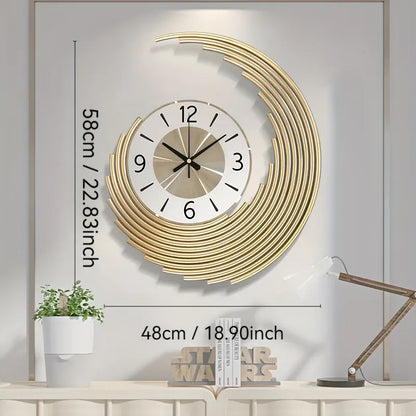 Contemporary 3D Metal Wall Clock with Silent Quartz Movement – Decorative Home Timepiece