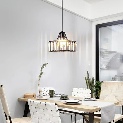 Contemporary Black Crystal Chandelier Pendant | Elegant Ceiling Fixture