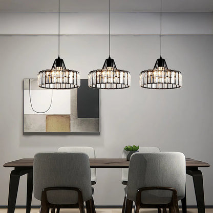 Contemporary Black Crystal Chandelier Pendant | Elegant Ceiling Fixture