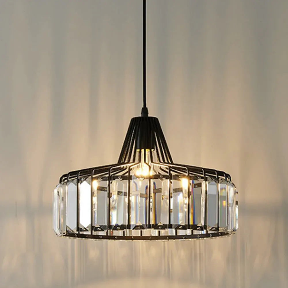 Contemporary Black Crystal Chandelier Pendant | Elegant Ceiling Fixture