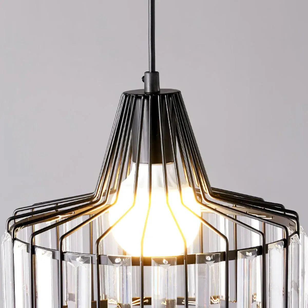Contemporary Black Crystal Chandelier Pendant | Elegant Ceiling Fixture