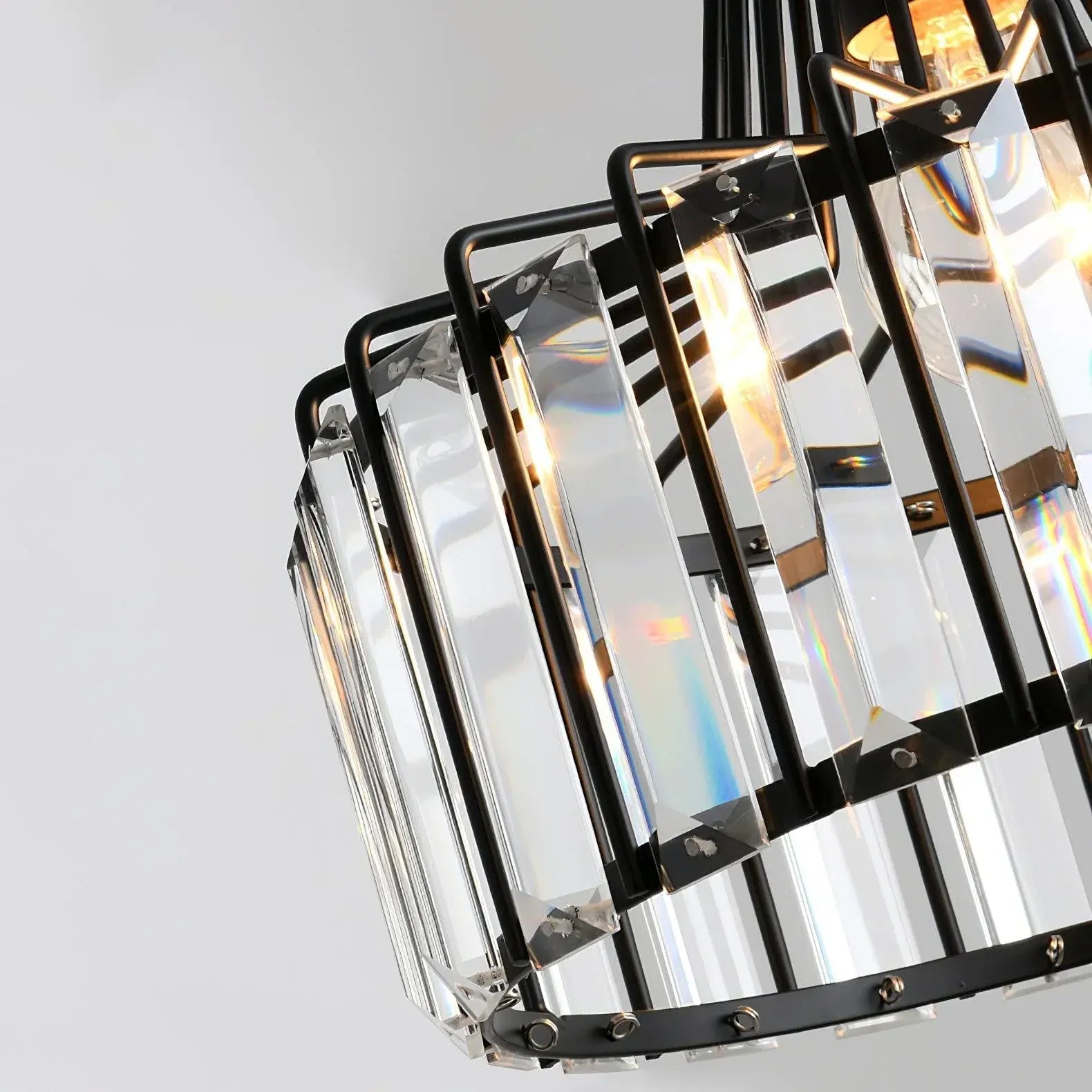 Contemporary Black Crystal Chandelier Pendant | Elegant Ceiling Fixture