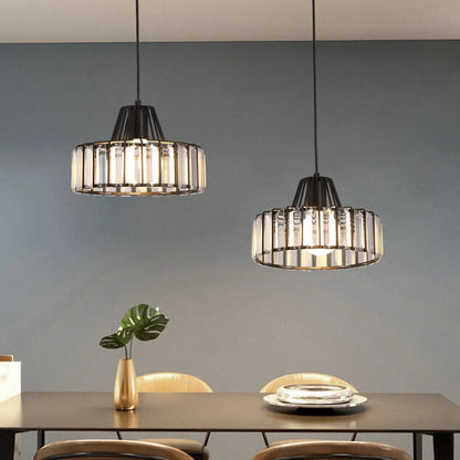 Contemporary Black Crystal Chandelier Pendant | Elegant Ceiling Fixture