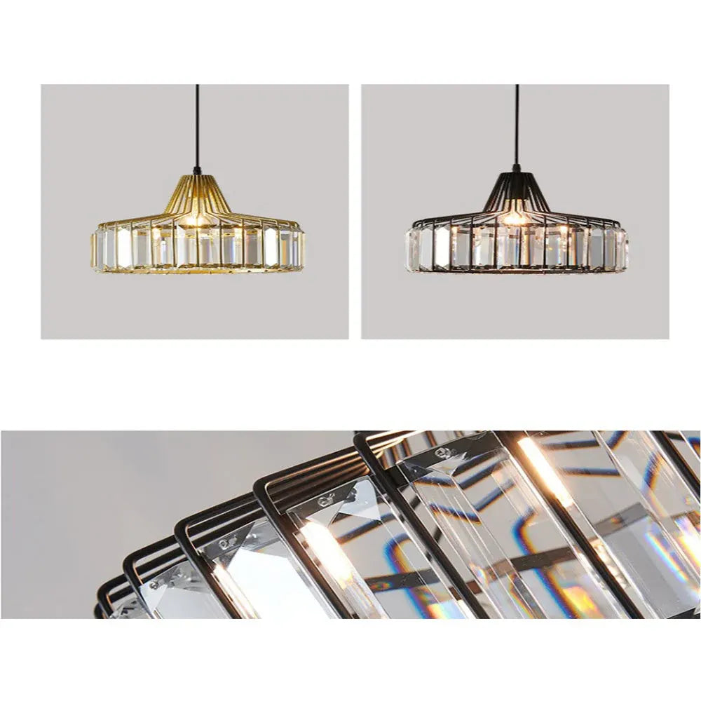 Contemporary Black Crystal Chandelier Pendant | Elegant Ceiling Fixture