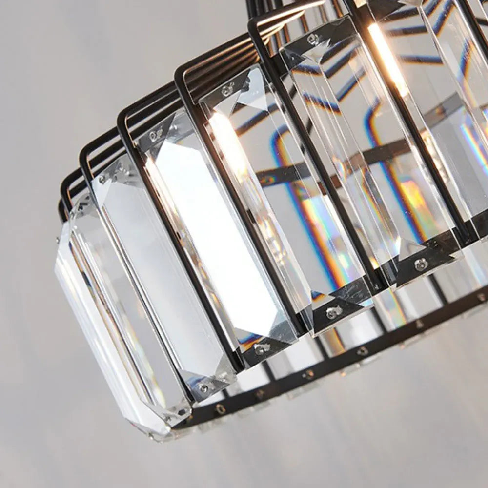 Contemporary Black Crystal Chandelier Pendant | Elegant Ceiling Fixture