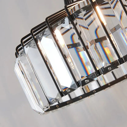 Contemporary Black Crystal Chandelier Pendant | Elegant Ceiling Fixture