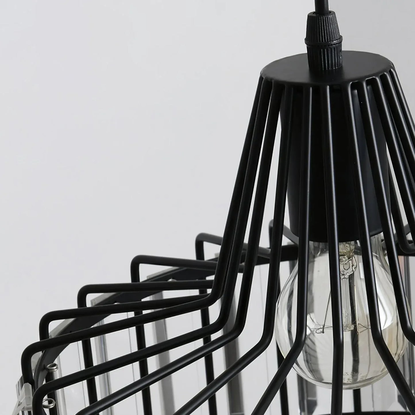 Contemporary Black Crystal Chandelier Pendant | Elegant Ceiling Fixture