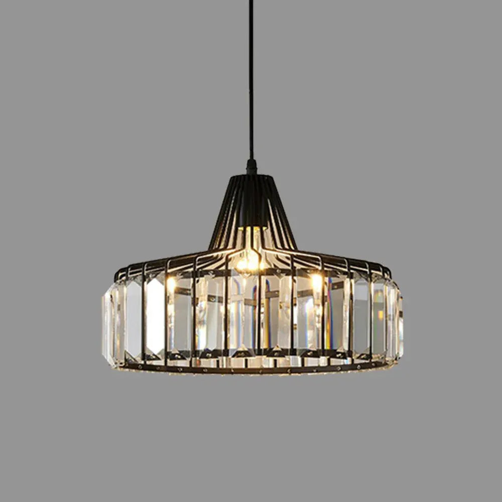 Contemporary Black Crystal Chandelier Pendant | Elegant Ceiling Fixture