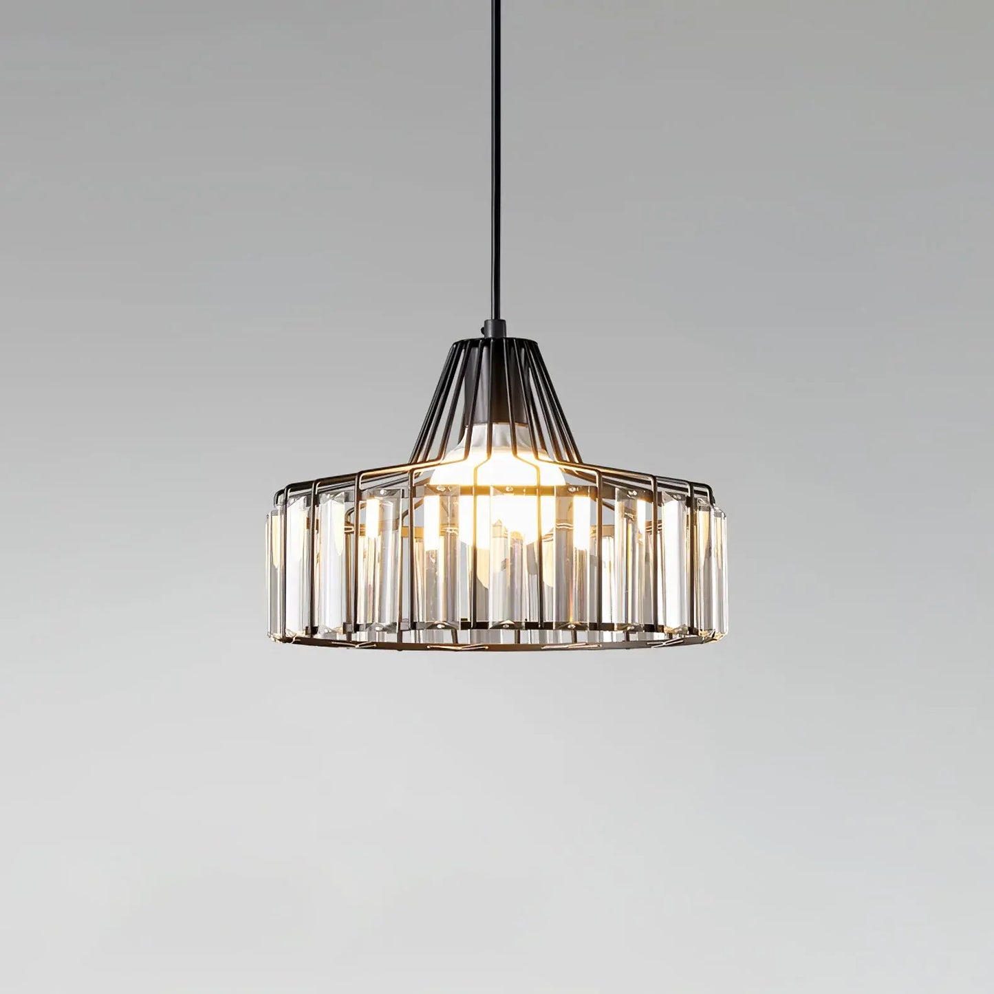 Contemporary Black Crystal Chandelier Pendant | Elegant Ceiling Fixture