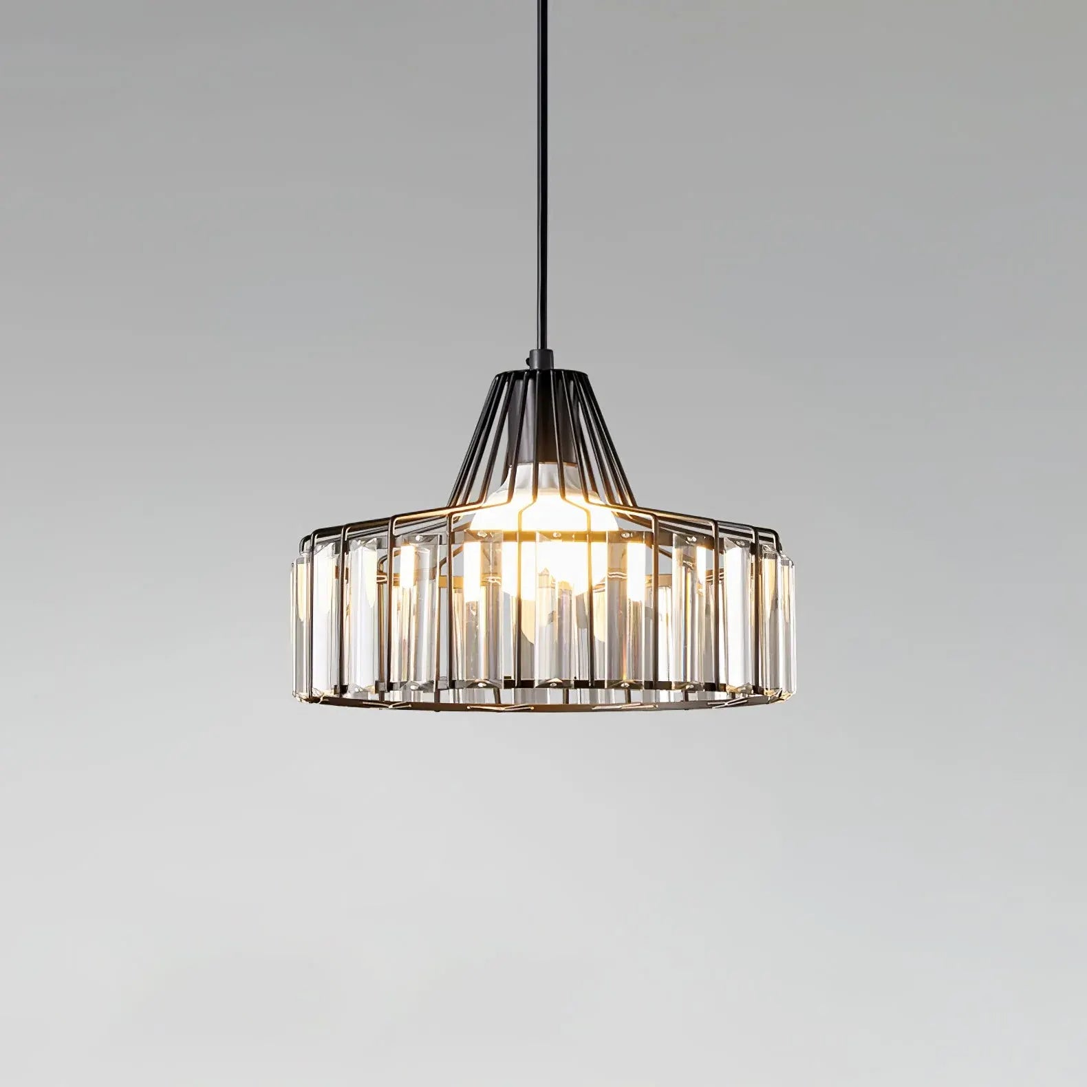 Contemporary Black Crystal Chandelier Pendant | Elegant Ceiling Fixture