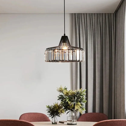 Contemporary Black Crystal Chandelier Pendant | Elegant Ceiling Fixture
