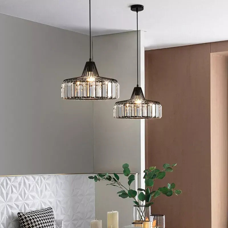 Contemporary Black Crystal Chandelier Pendant | Elegant Ceiling Fixture