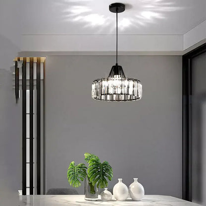 Contemporary Black Crystal Chandelier Pendant | Elegant Ceiling Fixture