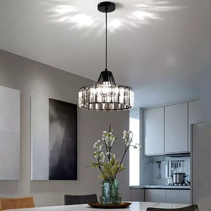 Contemporary Black Crystal Chandelier Pendant | Elegant Ceiling Fixture