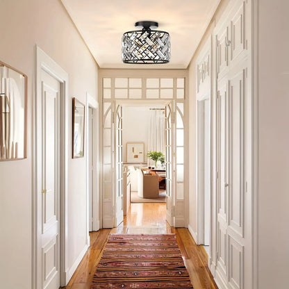 Contemporary Crystal Semi-Flush Ceiling Fixture | Elegant Decorative Lighting