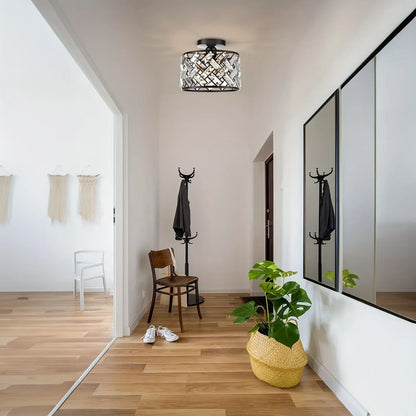 Contemporary Crystal Semi-Flush Ceiling Fixture | Elegant Decorative Lighting