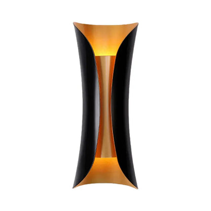 Contemporary Curved Wall Sconce – Black Metal Indoor Light Fixture