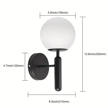 Contemporary Glass Wall Sconce with Elegant Metal Frame for Bedroom Lighting