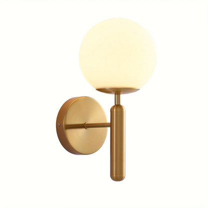 Contemporary Glass Wall Sconce with Elegant Metal Frame for Bedroom Lighting