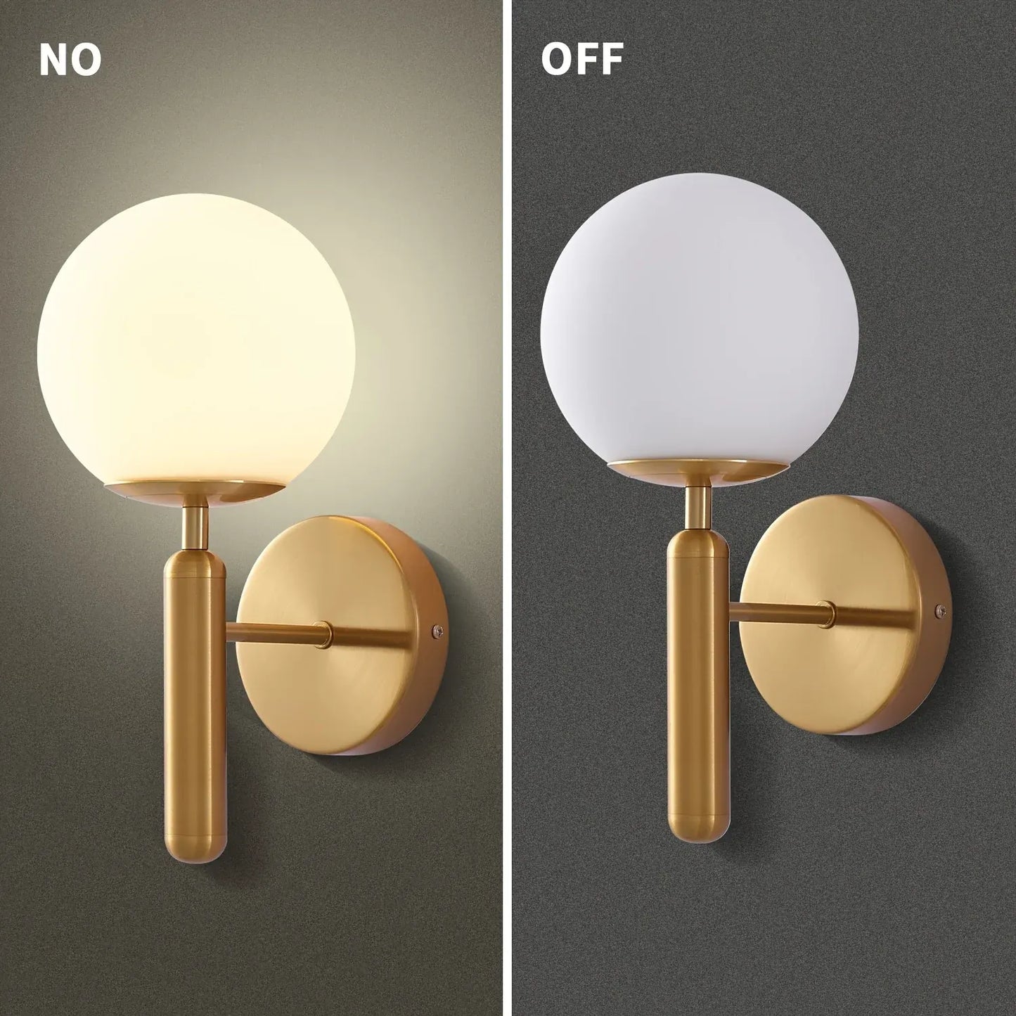 Contemporary Glass Wall Sconce with Elegant Metal Frame for Bedroom Lighting