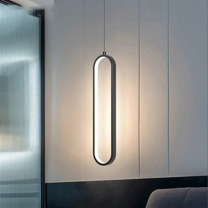 Contemporary LED Pendant Lamp in Gold & Black Finish – Ideal Hanging Light for Bedroom, Dining Room & Living Areas