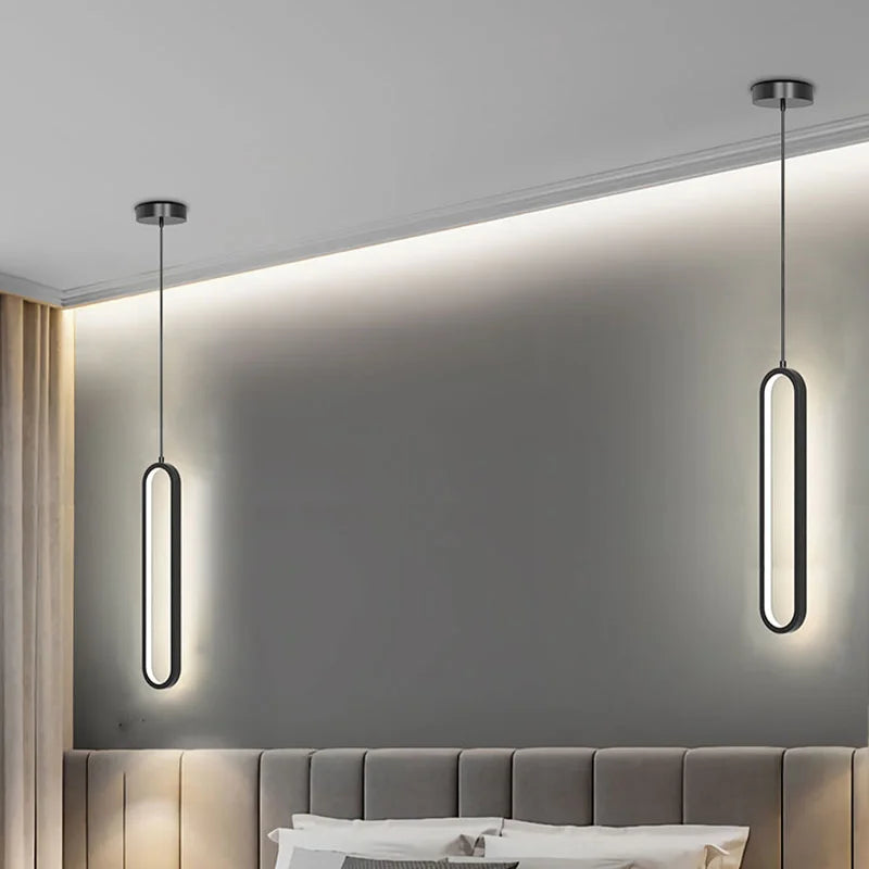 Contemporary LED Pendant Lamp in Gold & Black Finish – Ideal Hanging Light for Bedroom, Dining Room & Living Areas