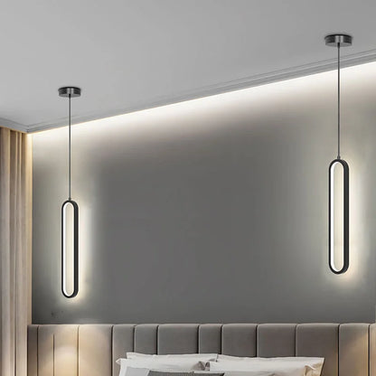 Contemporary LED Pendant Lamp in Gold & Black Finish – Ideal Hanging Light for Bedroom, Dining Room & Living Areas