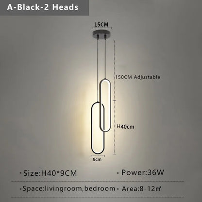 Contemporary LED Pendant Lamp in Gold & Black Finish – Ideal Hanging Light for Bedroom, Dining Room & Living Areas